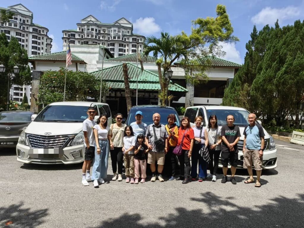 family riding with private transport service