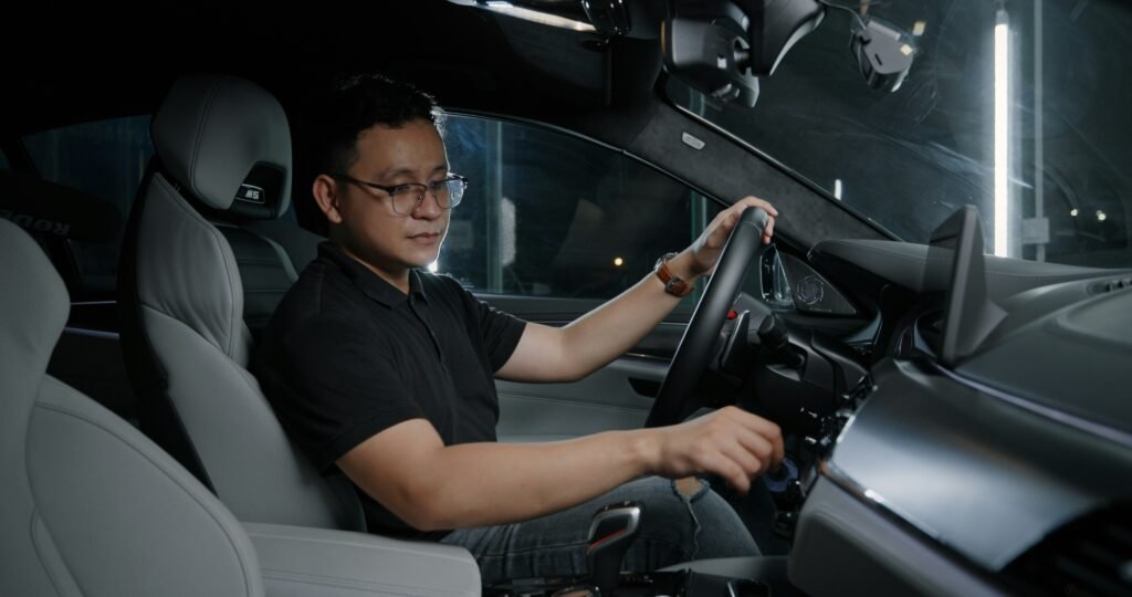 chinese driver driving private service car